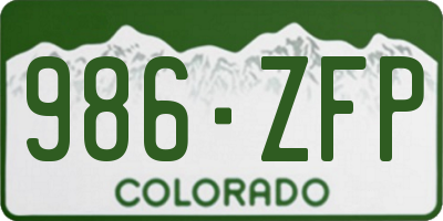 CO license plate 986ZFP