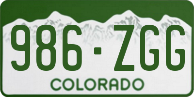 CO license plate 986ZGG