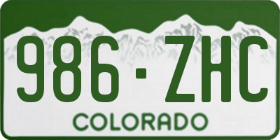CO license plate 986ZHC