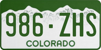 CO license plate 986ZHS