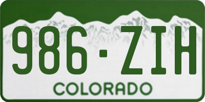 CO license plate 986ZIH
