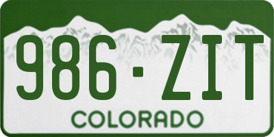 CO license plate 986ZIT