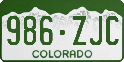 CO license plate 986ZJC