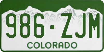 CO license plate 986ZJM