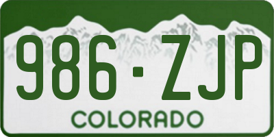 CO license plate 986ZJP
