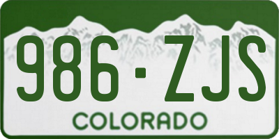 CO license plate 986ZJS