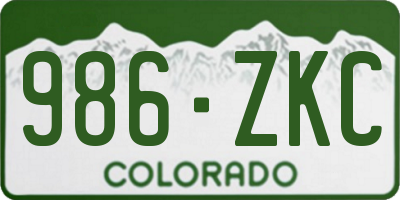 CO license plate 986ZKC