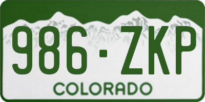 CO license plate 986ZKP