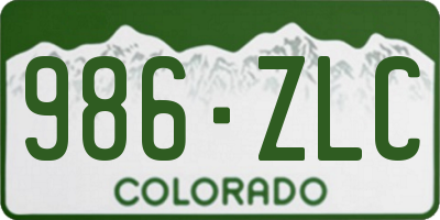 CO license plate 986ZLC
