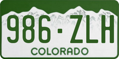 CO license plate 986ZLH