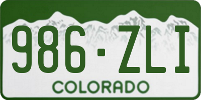 CO license plate 986ZLI