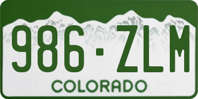 CO license plate 986ZLM
