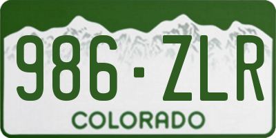 CO license plate 986ZLR