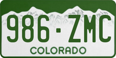 CO license plate 986ZMC
