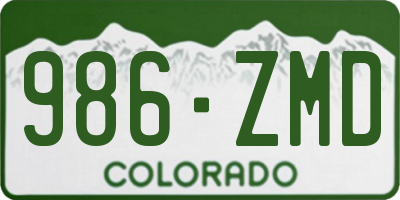 CO license plate 986ZMD