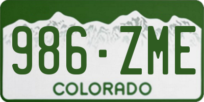 CO license plate 986ZME
