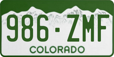 CO license plate 986ZMF