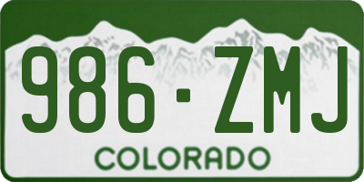 CO license plate 986ZMJ
