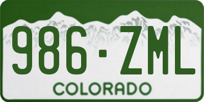 CO license plate 986ZML
