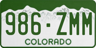 CO license plate 986ZMM