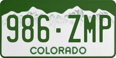 CO license plate 986ZMP