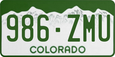 CO license plate 986ZMU