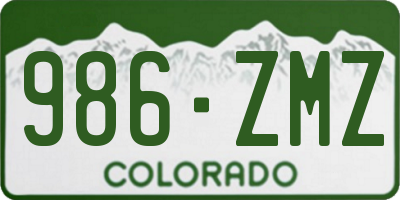 CO license plate 986ZMZ