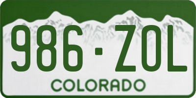 CO license plate 986ZOL