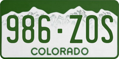 CO license plate 986ZOS