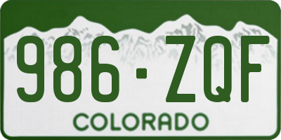 CO license plate 986ZQF