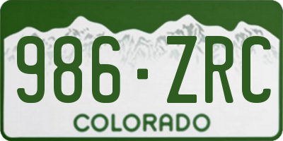 CO license plate 986ZRC