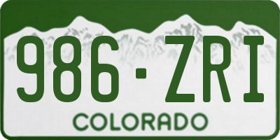 CO license plate 986ZRI