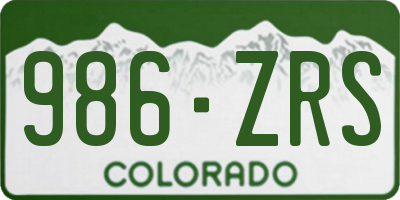 CO license plate 986ZRS