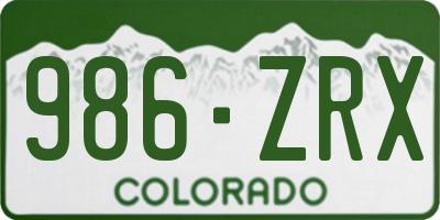 CO license plate 986ZRX