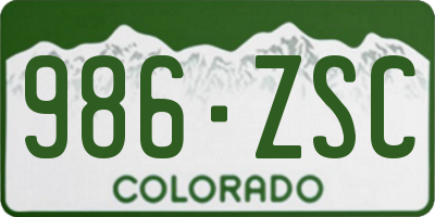 CO license plate 986ZSC