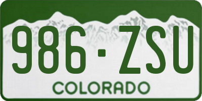 CO license plate 986ZSU