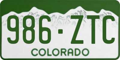 CO license plate 986ZTC