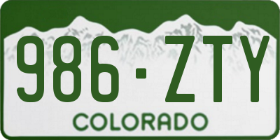CO license plate 986ZTY