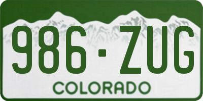 CO license plate 986ZUG