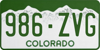 CO license plate 986ZVG