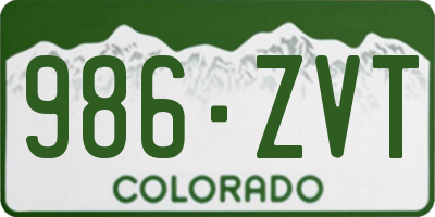 CO license plate 986ZVT