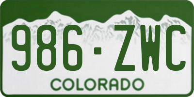 CO license plate 986ZWC