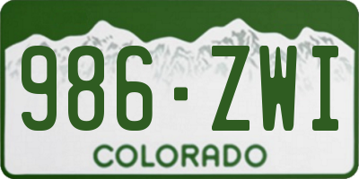 CO license plate 986ZWI