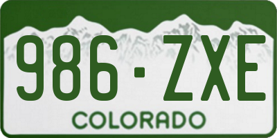 CO license plate 986ZXE