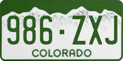 CO license plate 986ZXJ