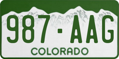 CO license plate 987AAG