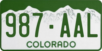 CO license plate 987AAL