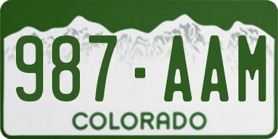 CO license plate 987AAM