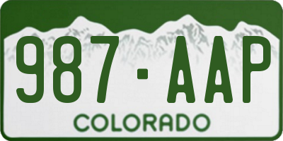 CO license plate 987AAP