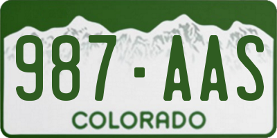 CO license plate 987AAS